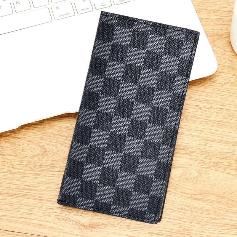 

WEIXIER 2020 men's fashion ultra thin durable waterproof and scratch resistant Pu soft material long wallet, Black