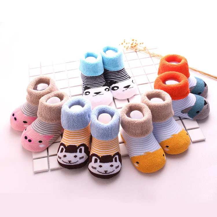 
0-3 Years old newborn infants warm cozy thick terry baby socks 