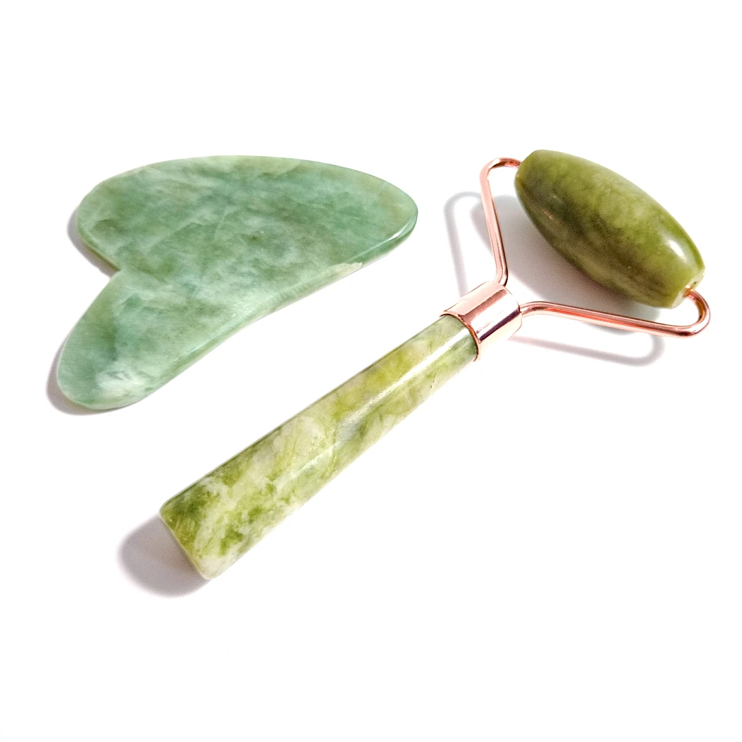 

Wholesale Stone Xiuyan jade Anti Aging Jade roller and guasha Face Beauty Facial Massager