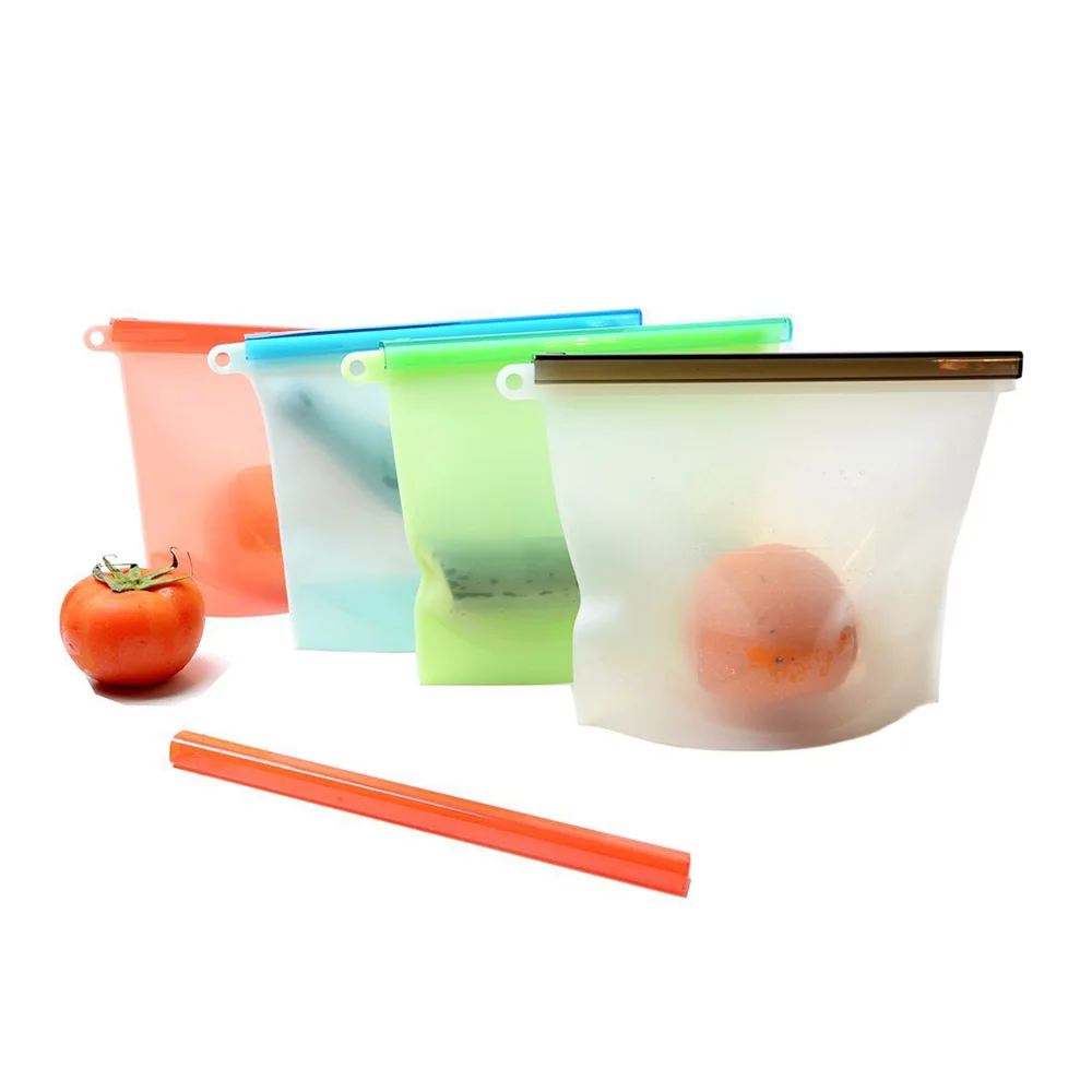 

Amazon hot selling 100% Grade BPA free Reusable Food Storage silicone Bag, Blue,green, red ,transparent