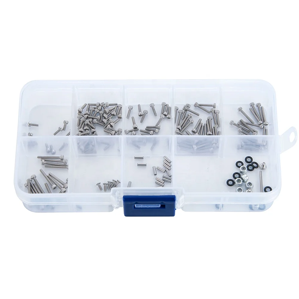 

Stainless Steel Whole Car Screws Pins Nuts with Box Kit for 1/24 SCX24 AXI90081 AXI00001 AXI00002 RC Crawler Car