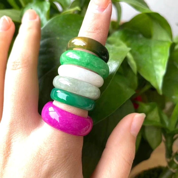 

jialin hot sale nephrite jade green real natural jade stone hetian green jade ring