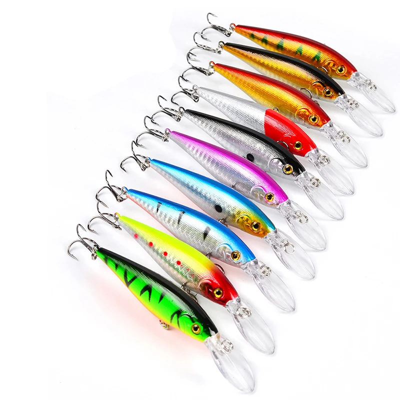 

TAIGEK various colours wobblers bait hard minnow lure Trolling Fishing Lure Deep Diving baits Minow Isca Fishing Tackle Lures