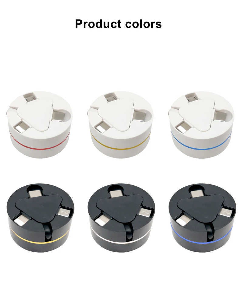 3 in 1 Retractable Round Box USB Cable Portable Multi Charger Cable New idea consumer electronics - ANKUX.COM