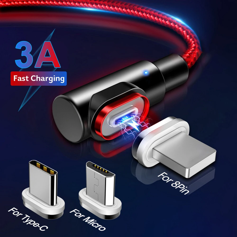

3A 5A Phone Cable 1M 2M For SAMSUNG XS X XR 7 Micro USB Quick Charger Type C Magnet Android Cord Fast Magnetic Cable, Sliver/blue/red/black