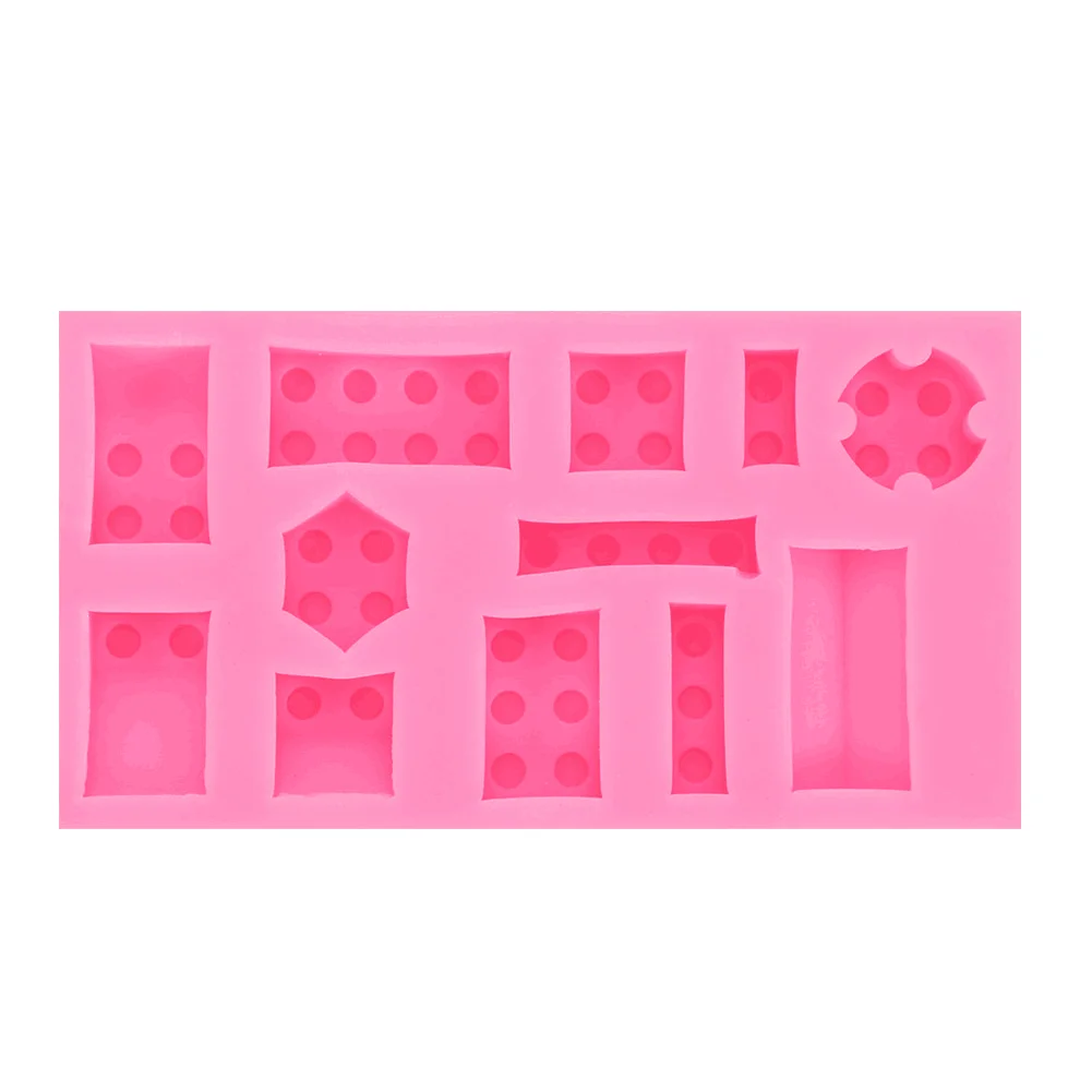 

Silicone building brick toy chocolate cake fondant resin mold, Pink
