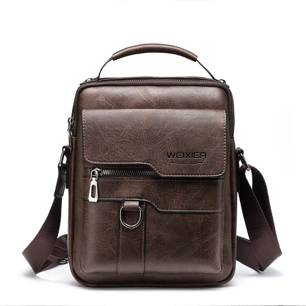 

WEIXIER 8642 Bag Men Shoulder Bags High Quality PU Leather Casual Messenger Bag Male Bolsas Men Business Handbag, 3colors for choose