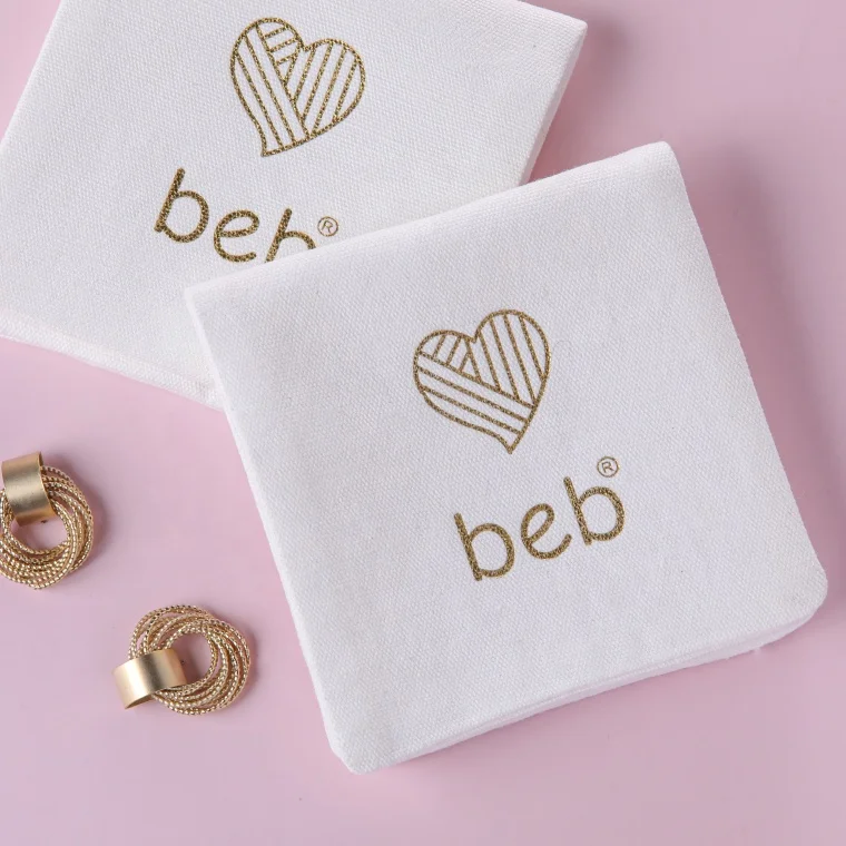 

Fashion cotton pouch envelop with gold logo