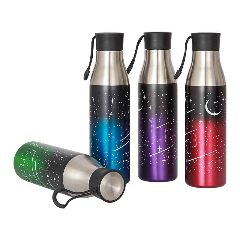 

500ML Double Wall Vacuum String star sky insulated stainless steel water bottle with lid, Customized color