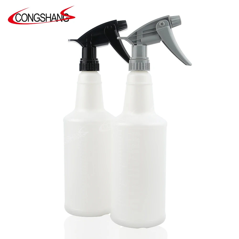 

800ml Professional Commercial Plastic Trigger Nozzle Cleaning Spray Bottle, White bottle + black nozzle