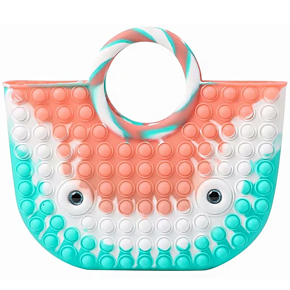 

2021 New Wholesale Push Bubble Shoulder Fidget Pop Handbags And Purses Cute And Funny It Toy Best Gifts Girls Women Bag, Yellow,pink , green, rainbow