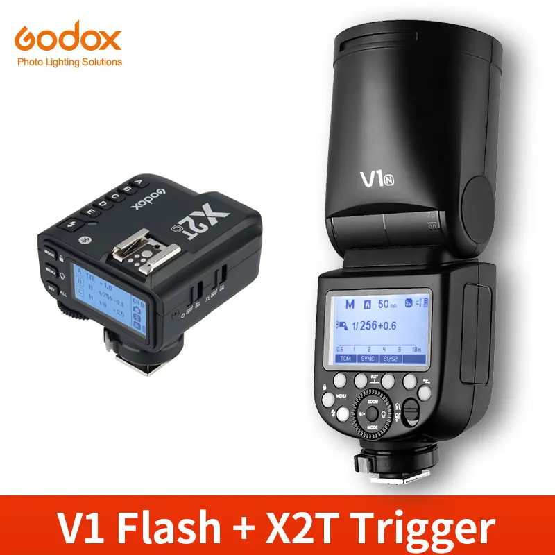

inlighttech Godox V1 Flash V1C V1N V1S V1F V1O TTL 1/8000s HSS Speedlite Flash with X2T-C/N/S/F/O for Fuji, Black