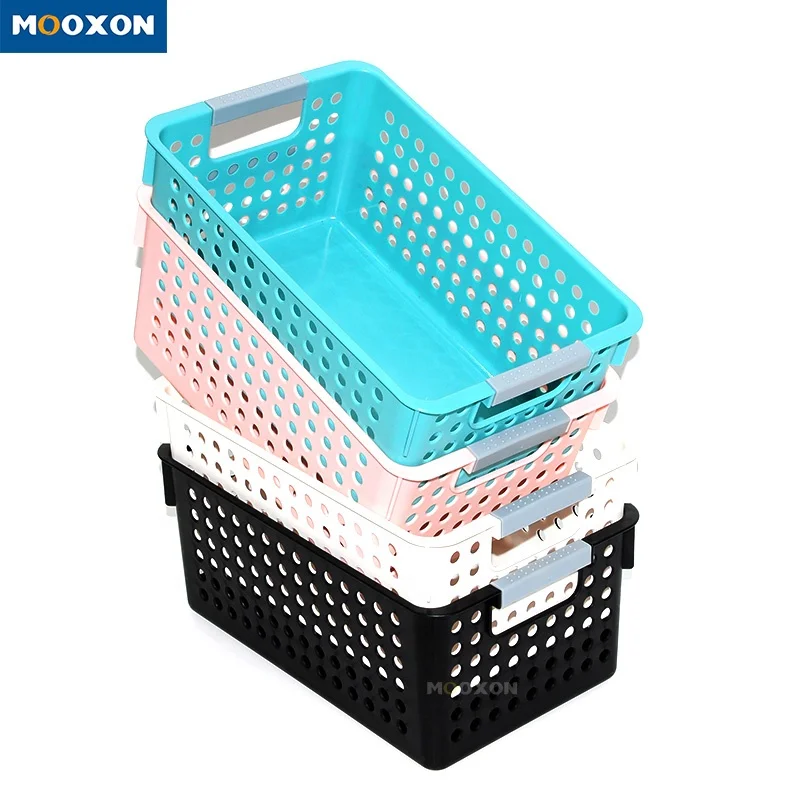 

Living Room Small Things Desktop Storage Basket Kitchen Debris Snack Storage Basket, Black/white/blue/pink