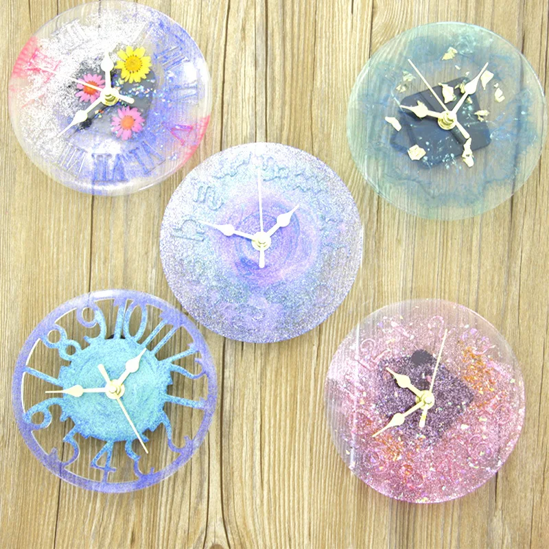 

New Design Decoration Clock DIY Silicone Resin Mold Handmade Home Decor Teaching Tool Keychain Mold, Customized colors