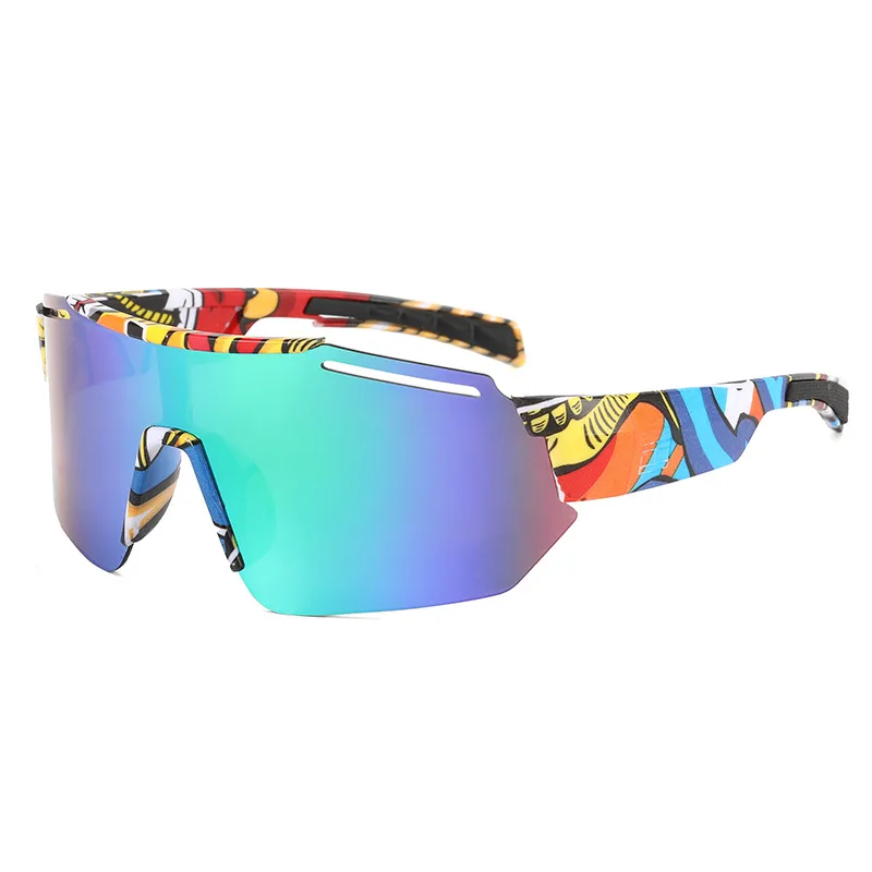 

2021 Fashion Sports Sunglasses Cycling Men Women Night Vision Bike Glasses Cool Gafas Ciclismo SY1721, Cool printed color frame