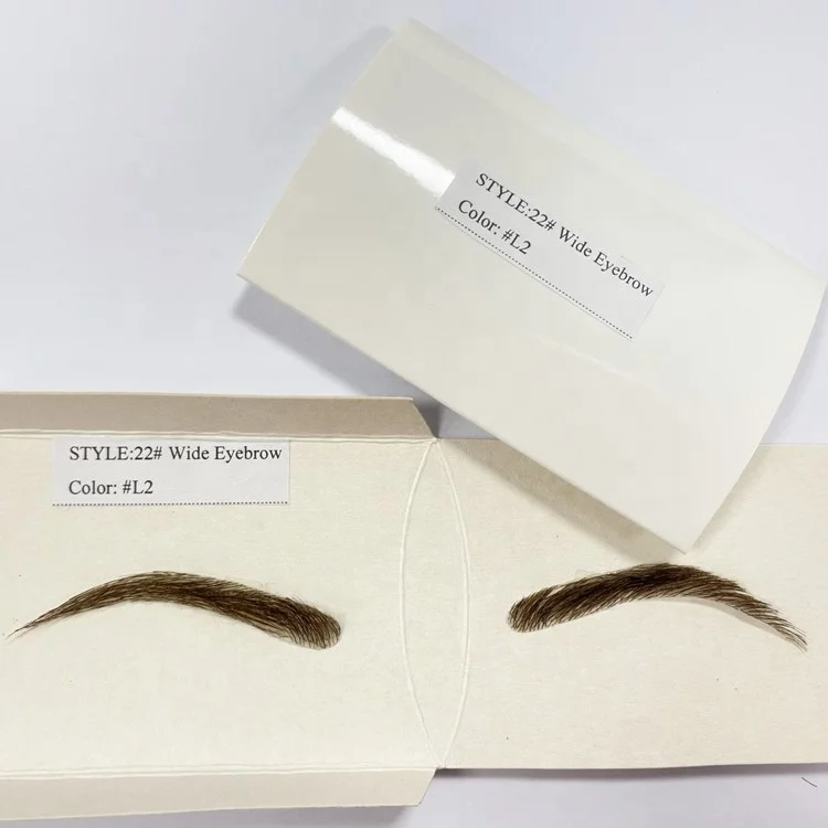 

Hand made natural Women mens injection human hair false eyebrow skin injected