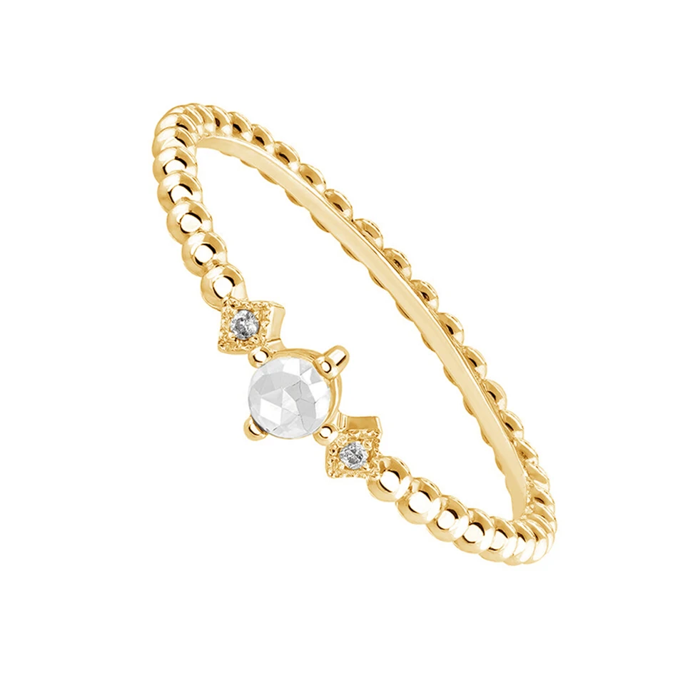 

Fashion Jewelry 925 Sterling Silver Gold Plated Small Vintage Ring With Cubic Zircon