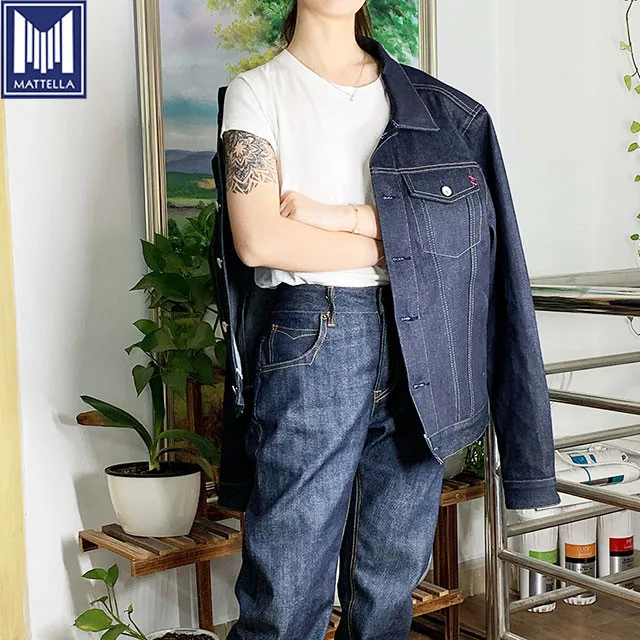 

Bulk Wholesale custom brandlogo 8oz~33oz selvedge denim 100% cotton jacket jean