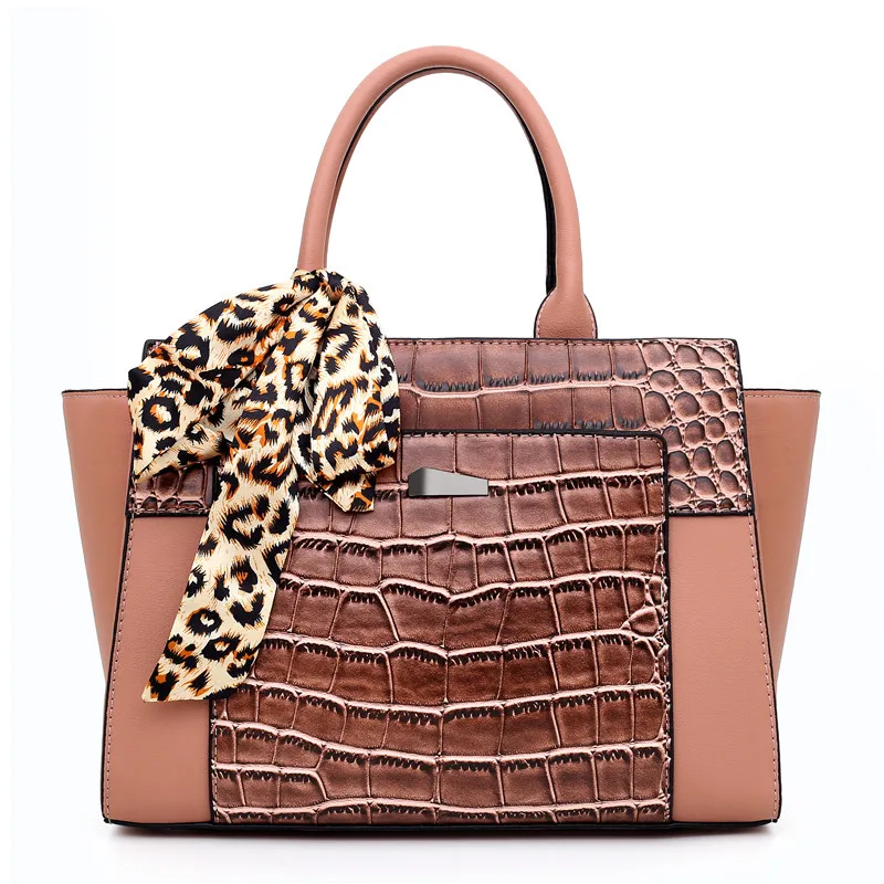 

european new style crocodile handbag for women fashionable bags women handbags tote with scarf