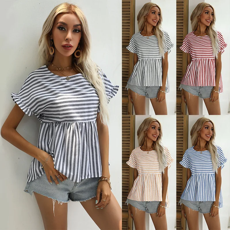 

Stripe shirts 2022 gicci ladies tops fashion essential hemp shirt