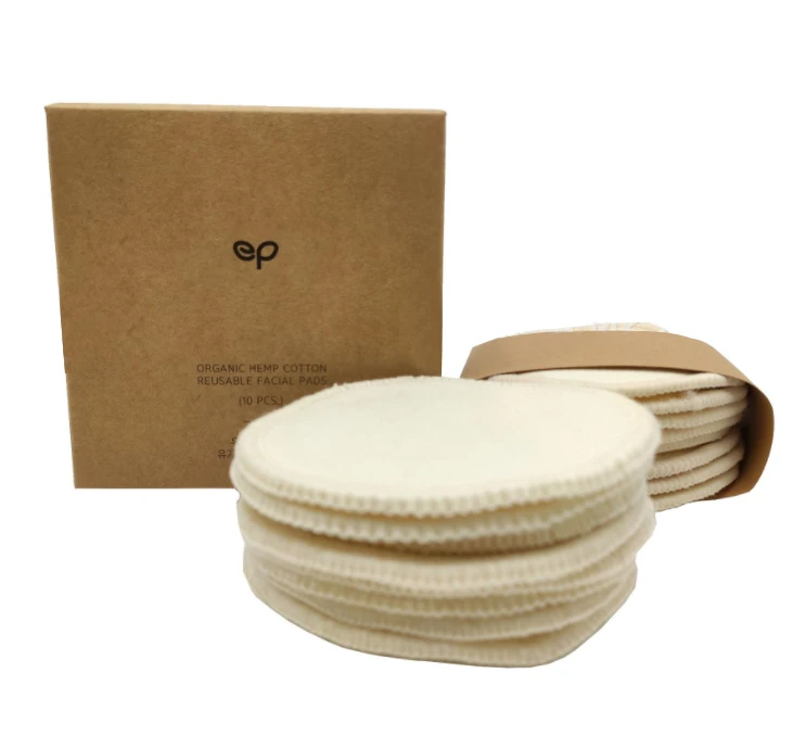 

Reusable Makeup Remover Pads hemp cotton pads Two-Sided Gentle Exfoliating Hemp remover pads