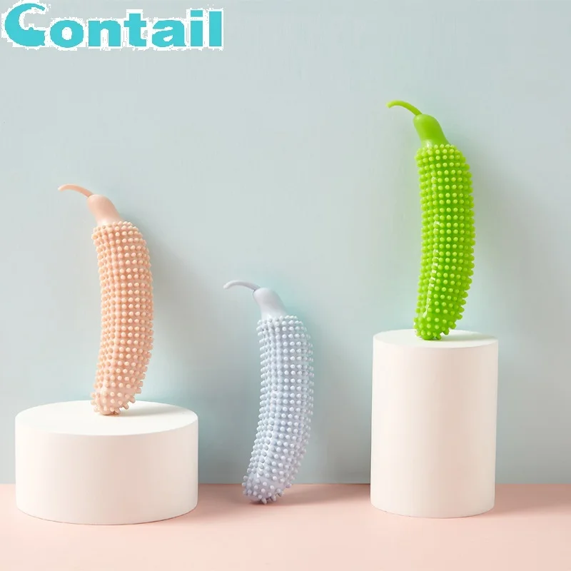 

2021 New Arrival Custom Green Cucumber Banana Shapes Molar Play Interactive Chew Toy Pet Dog Toys, Pink / blue / green