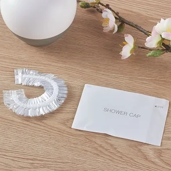 

Customized reusable biodegradable waterproof transparent disposable shower cap for hotel
