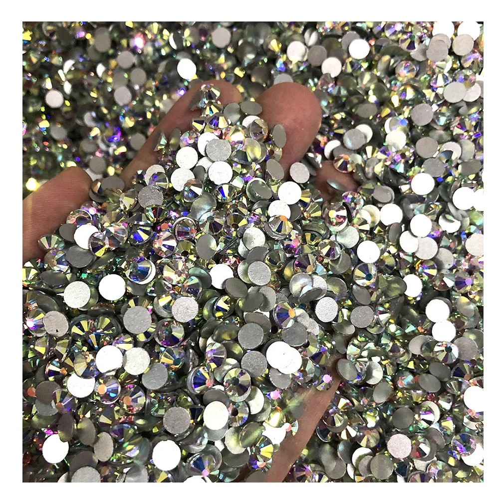 

Super Glitter Crystal AB Non Hot Fix Rhinestones SS3-SS50 FlatBack Strass Crystal Nail Art Rhinestones Decorations