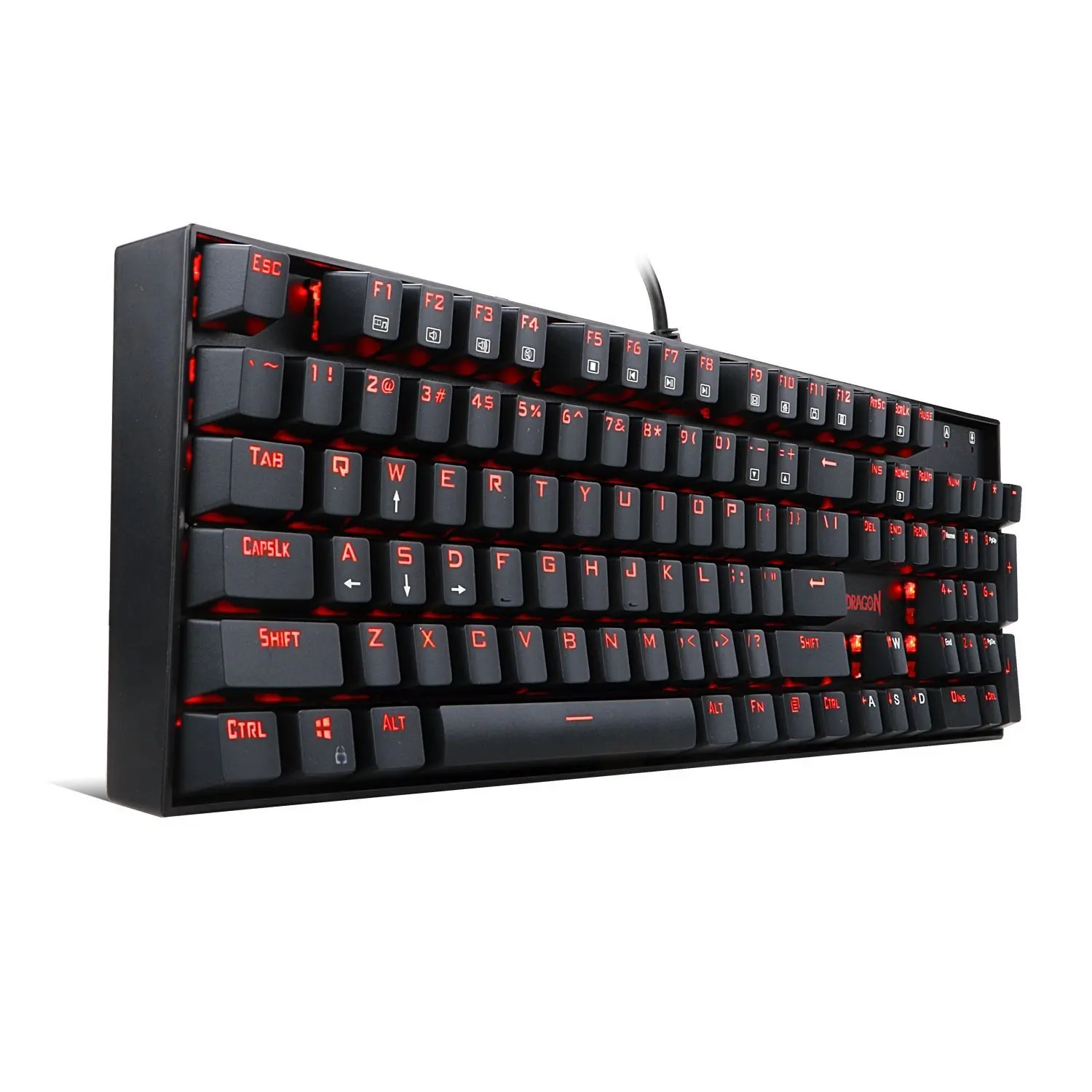 

Popular Redragon K551 MITRA Wired 104 Keys RED LED Mechanical Gaming Keyboard Gamer Teclado, Black