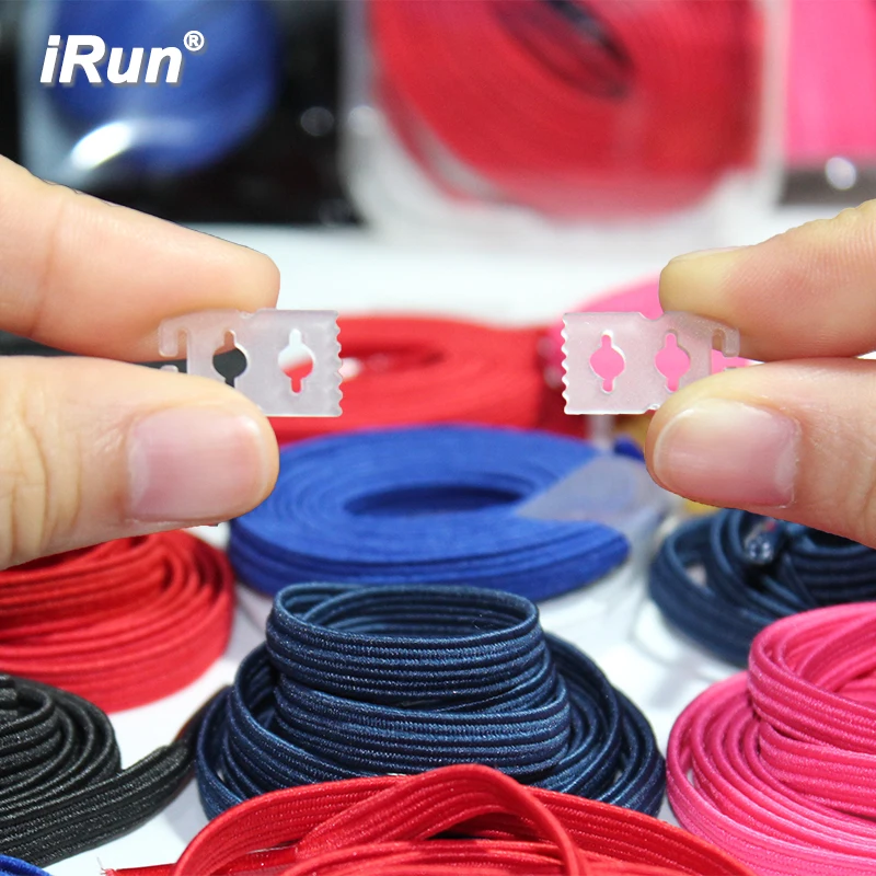 

iRun Custom Lock Lace Easy Quick Lazy Shoelaces Speed Laces Flat Elastic No Tie Shoe Lace for Kids and Adults w/ custom package