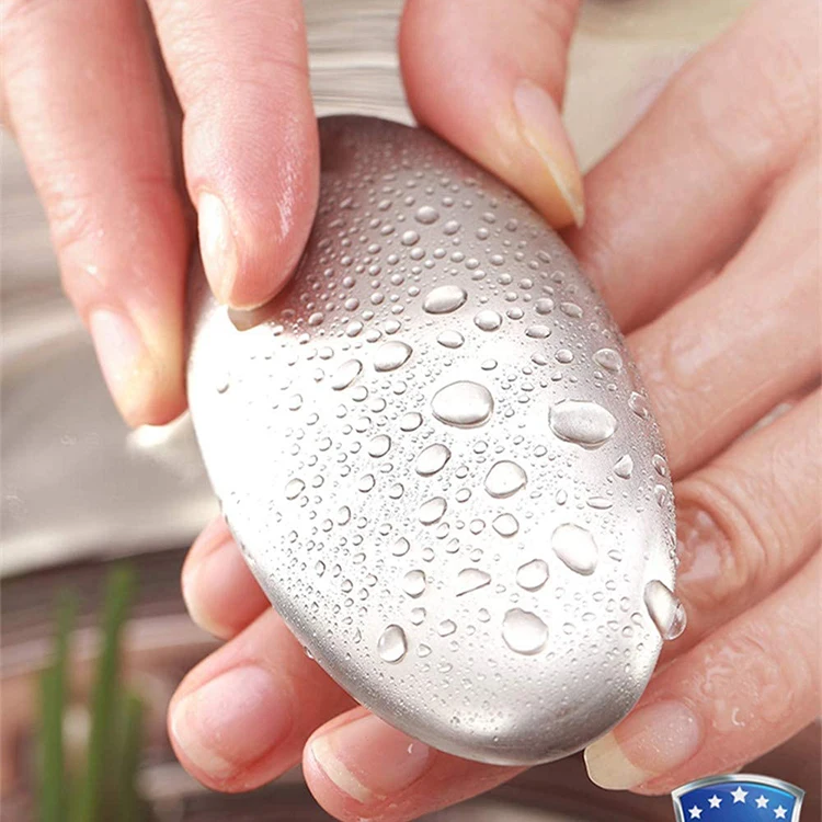 

AA533 Soap Remover Stainless Steel Soap Kitchen Bar Odor Remover Garlic Deodorize Kitchen Gadget Eliminating Odor Soap, Stainless steel color