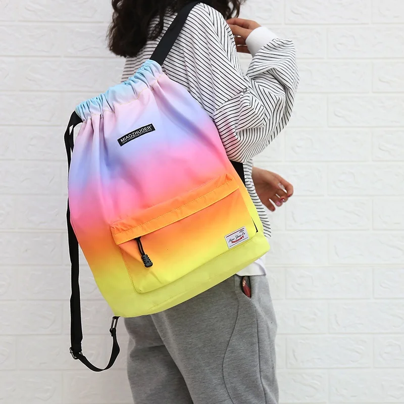 

Polyester Drawstring Shoe Bag for girls and boys Travel, Running ,Yoga, Gym Bag, Gradient various