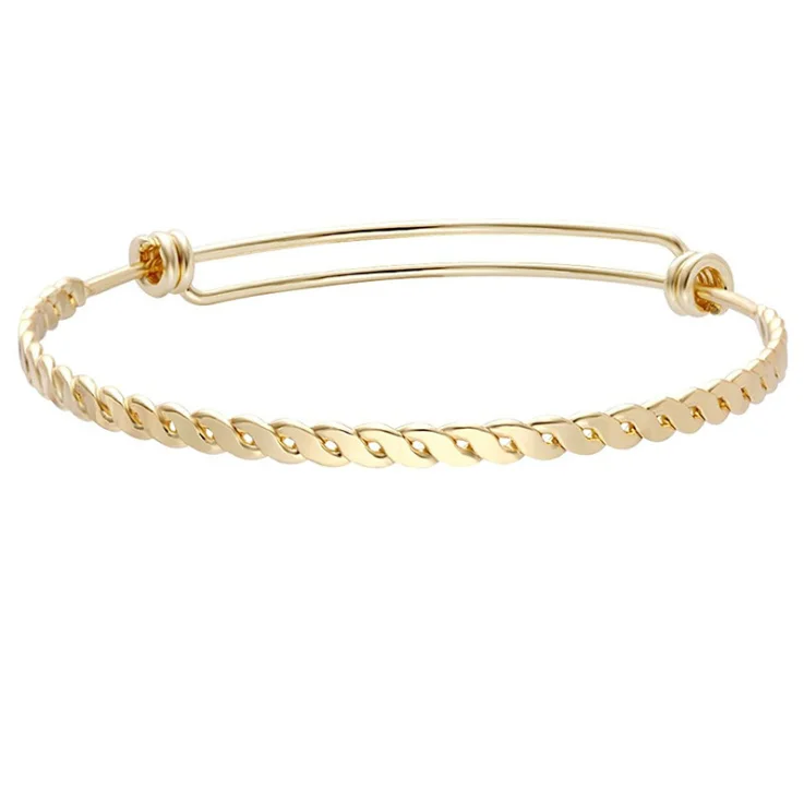 

Kids Stainless Steel Jewelry Adjustable Baby Bangle, 18k gold