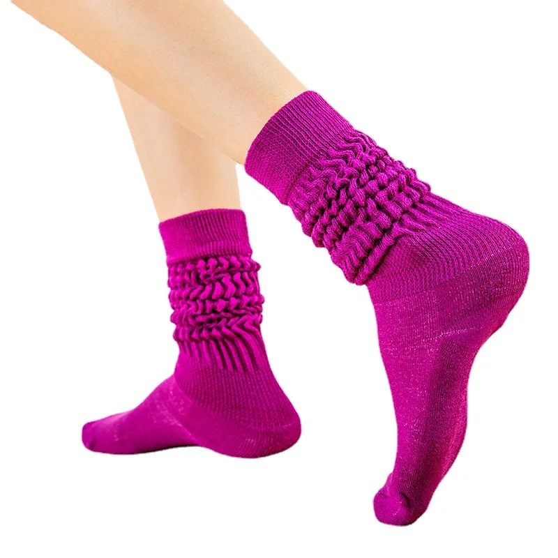 

High Quality 9 Colors Women's Cotton Designer Thick Slouch Socks For Women, Custom color