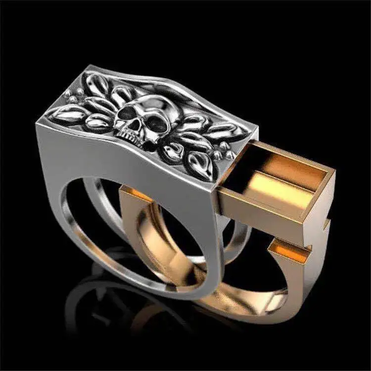 

Personalized Creative Men's Skull Ring Chunky Jewellery Ring Wholesale, As pic