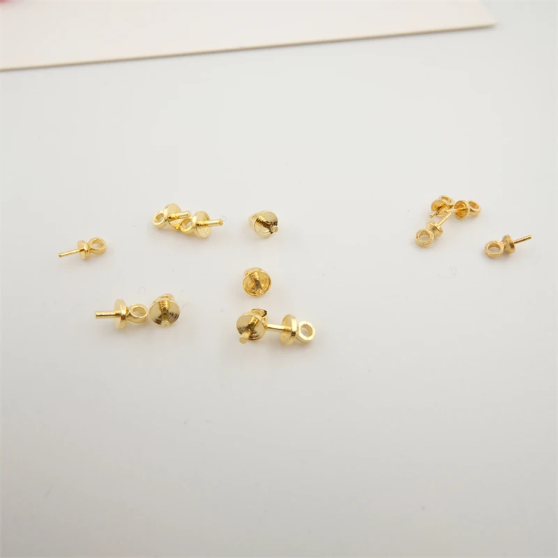 

empty bracket accessories pearl mount adjustment gold filled eye pins champagne eye pin