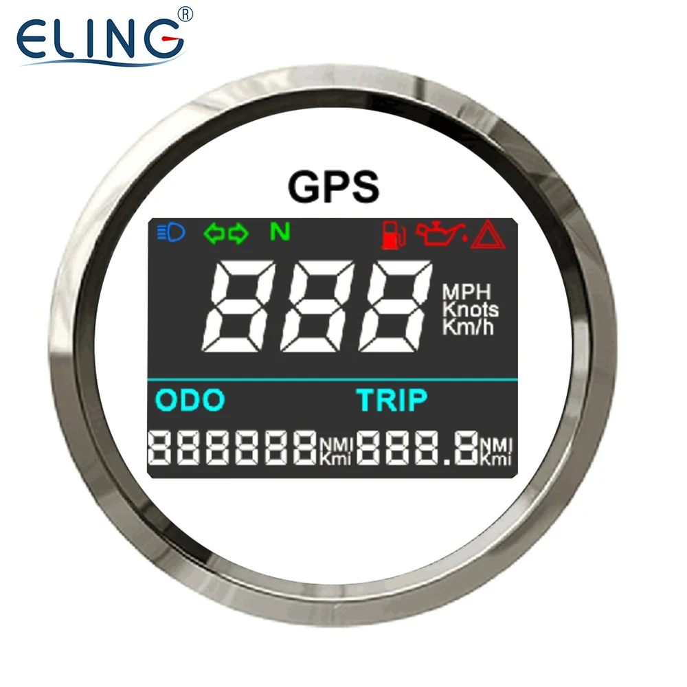 

ELING Digital GPS Speedometer Trip Meter Resetable Odometer Adjustable for Boat Yacht Motorcycle Car