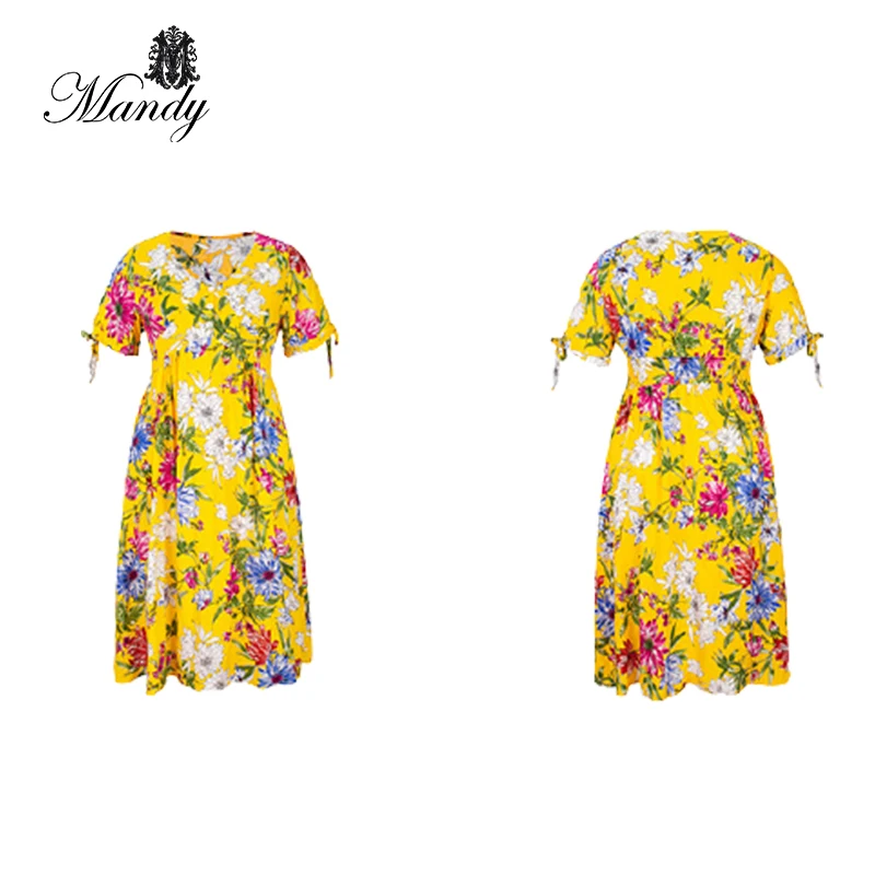 

2021 best seller women flower printing plus size bohemian dresses