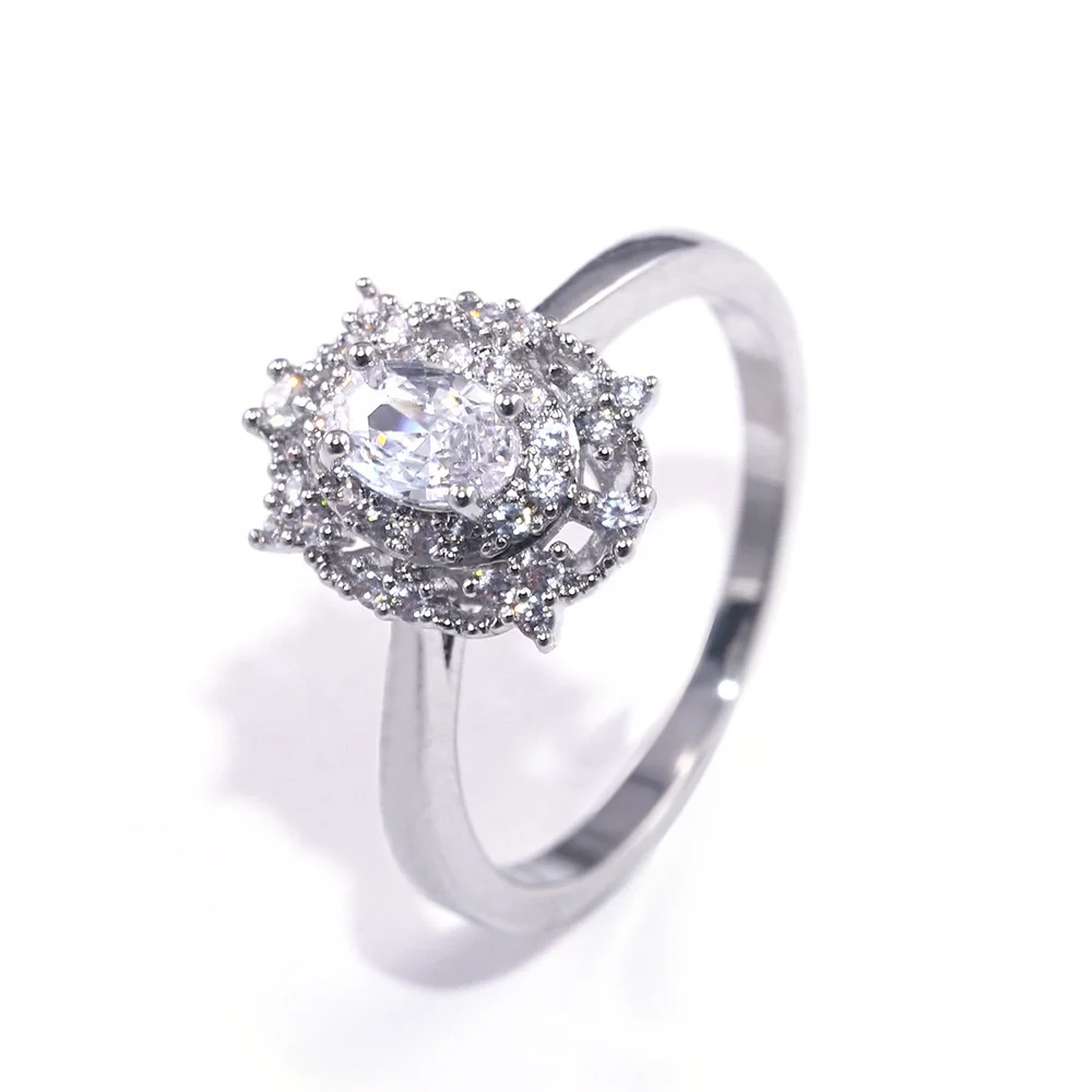 

New Simple Oval Big Crystal Designer Ring for Women CZ Zircon Party Anniversary Rings Jewelry