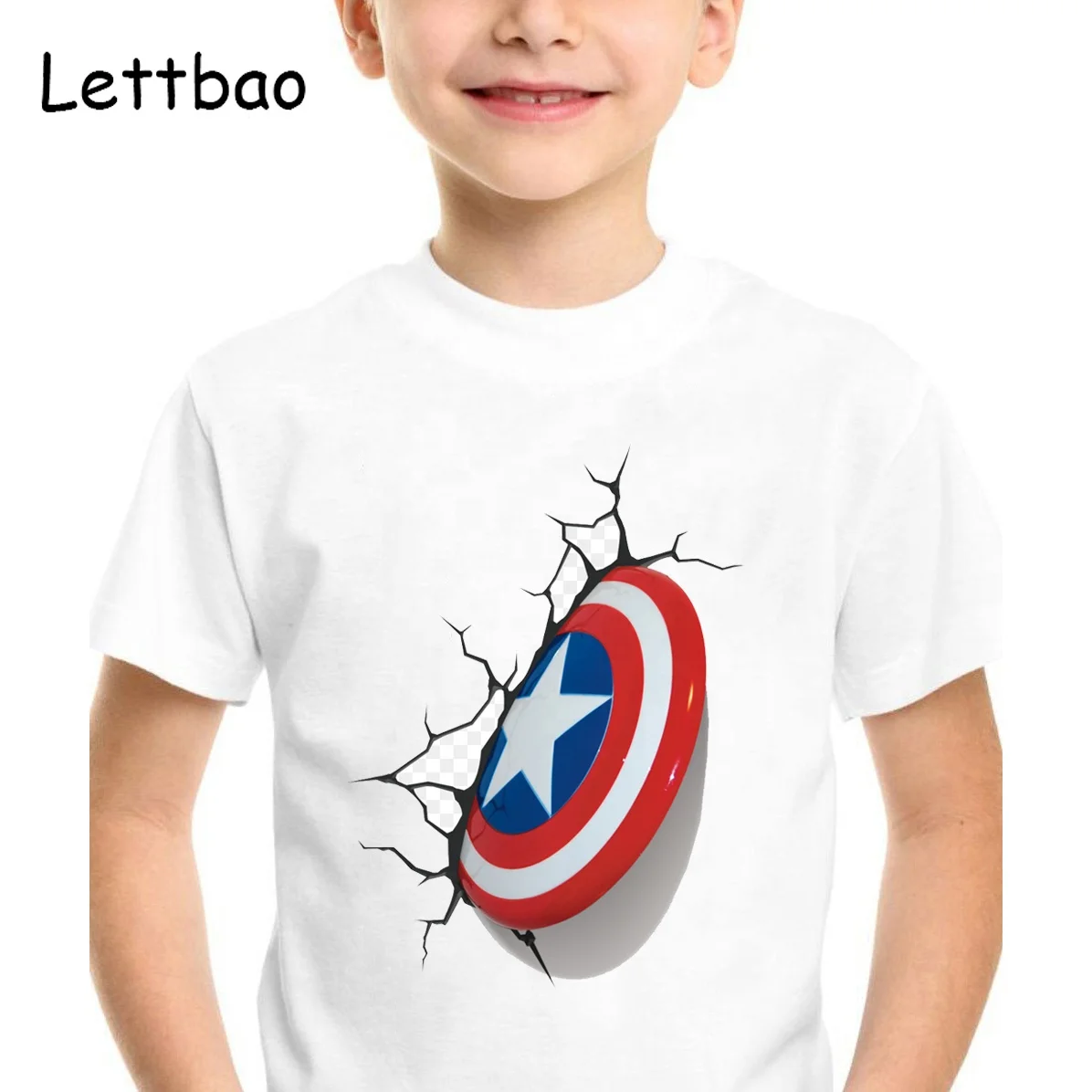 

Summer Marvel T-Shirt Boys T Shirt Clothes Captain Superhero 3D Printed T Shirt, Picture