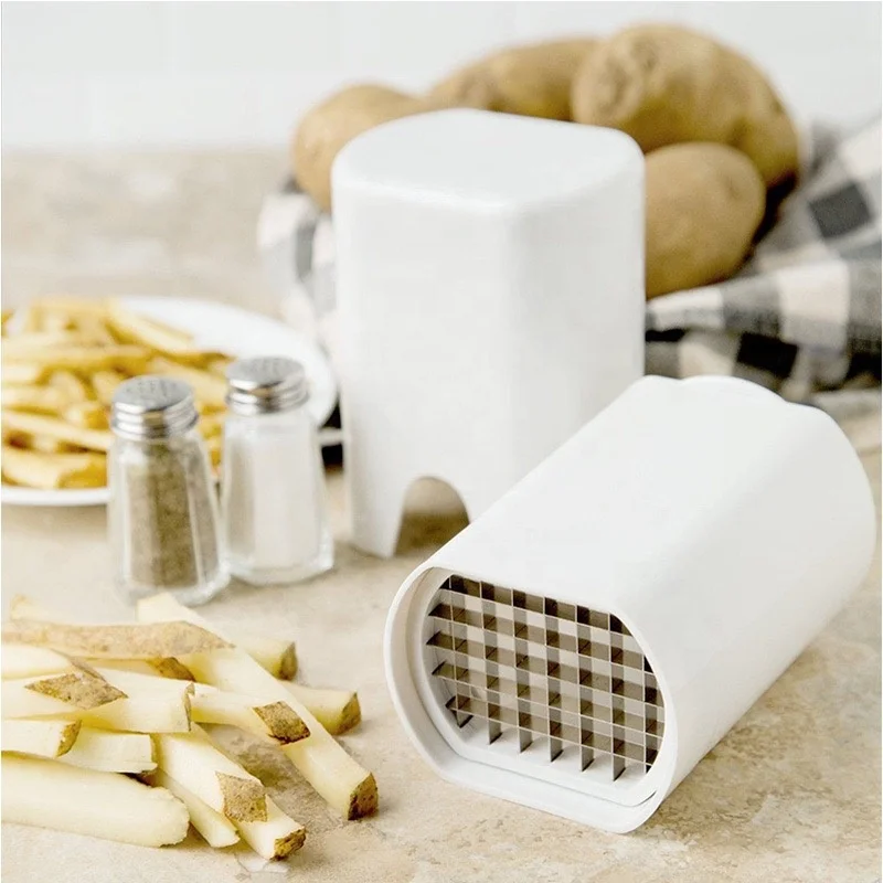

Manual Stainless Steel Sweet Potato Fries Perfect Food Chopper French Fry Slicer Cutter For Potato Vegetable Dicer, White