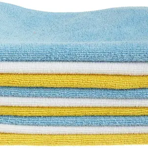 Blue and Yellow Microfiber Cleaning Cloth