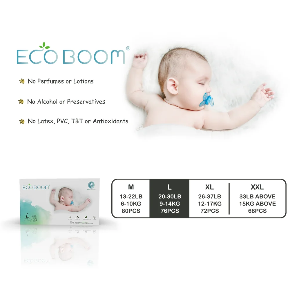 

ECO BOOM bamboo ecological baby organic nature eco diapers nappies pants of manufacture