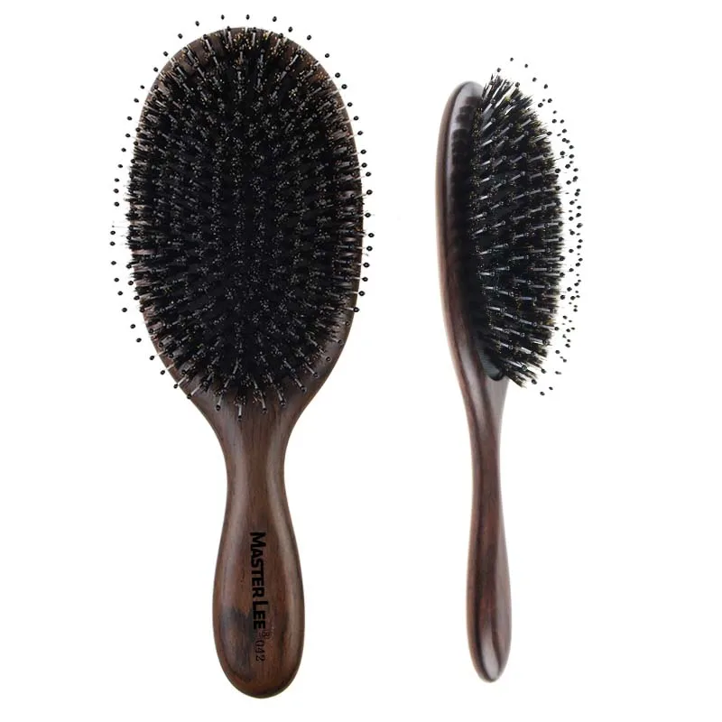 

Masterlee Brand Hot Sale Bristle Nylon Hair Brush Bamboo Paddle Detangler Brush Detangling Adding Shine Brushes, Natural color