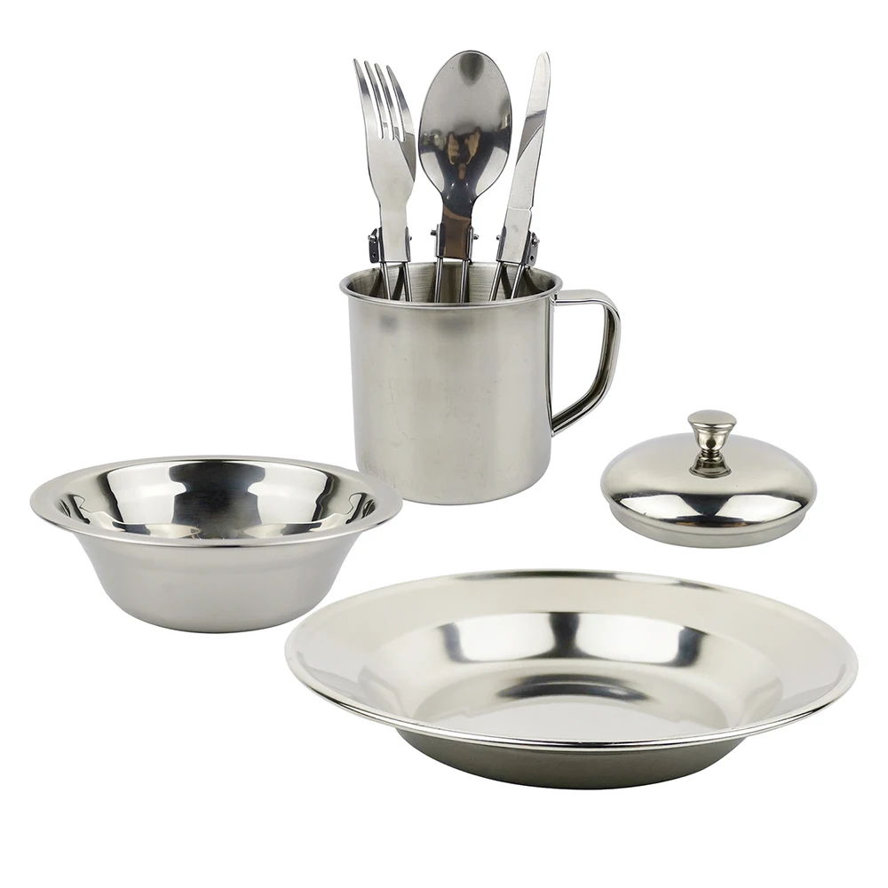 

FunFishing Wholesale Stainless Steel Multi Function Picnic Camping Tableware
