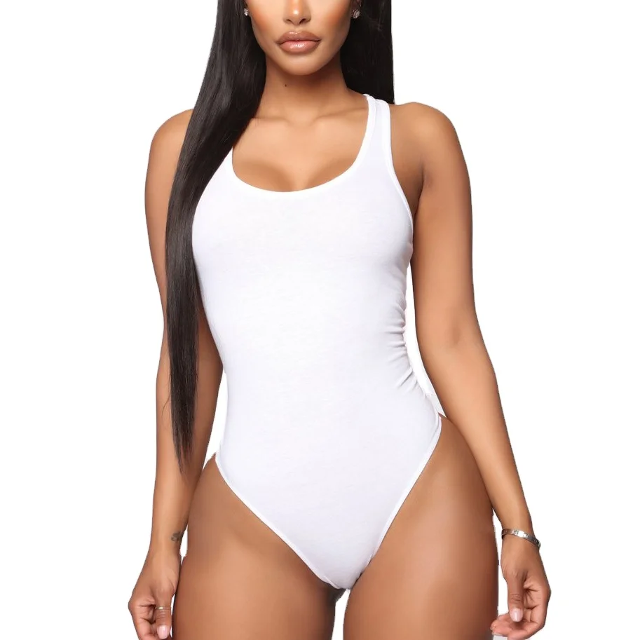 

Ladies White beachwear Cotton Sexy Sleeveless bodycon Fitness Tops Custom Design swimwear For Women, Picture showed or customized