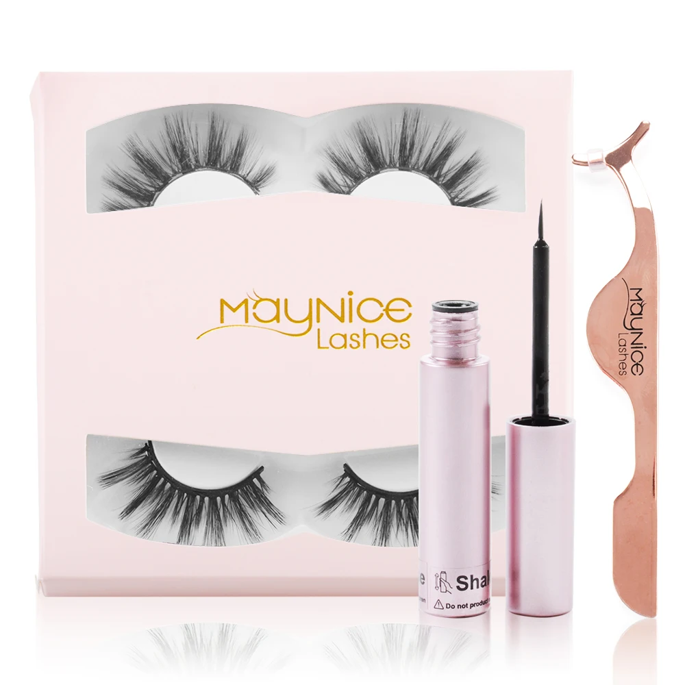 

Maynice Wholesale 3D Faux Mink Lashes Private Label Silk Eyelash Magnet Lashes Own Brand Eyelashes Magnetic Eyelashes, Black eyelash
