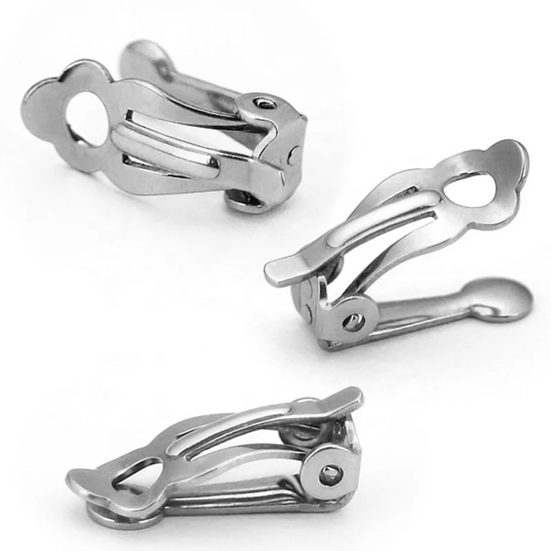 

High Quality Fahion Stainless Steel Ear Clips Base Women Earrings Findings Handmade DIY Jewelry Making Accessories Wholesale