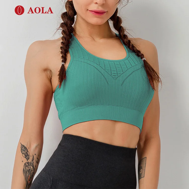 

AOLA Wholesale Fitness Clothing Lady Sexy Hot Push Up Running Womens Yoga Bra Girl Sport Seamless Bra