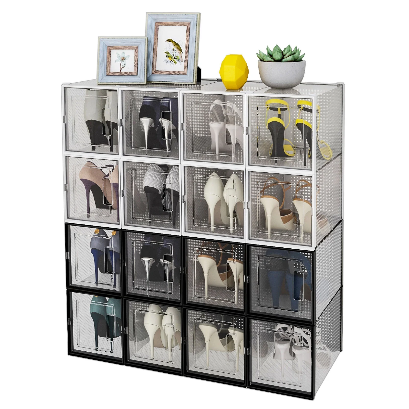 

Factory Direct Sales Stackable Organizer Sport Shoe Box Clear Plastic Transparent Storage High Heel Shoe Box, Customized color